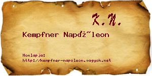 Kempfner Napóleon névjegykártya